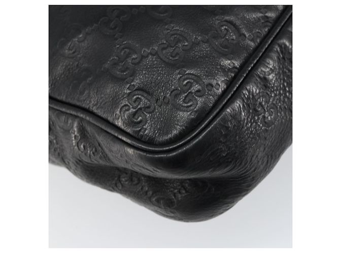 Borsa a spalla in tela Guccissima GG in pelle nera e argento 201448 Auth BA9077 Nero - vista 13