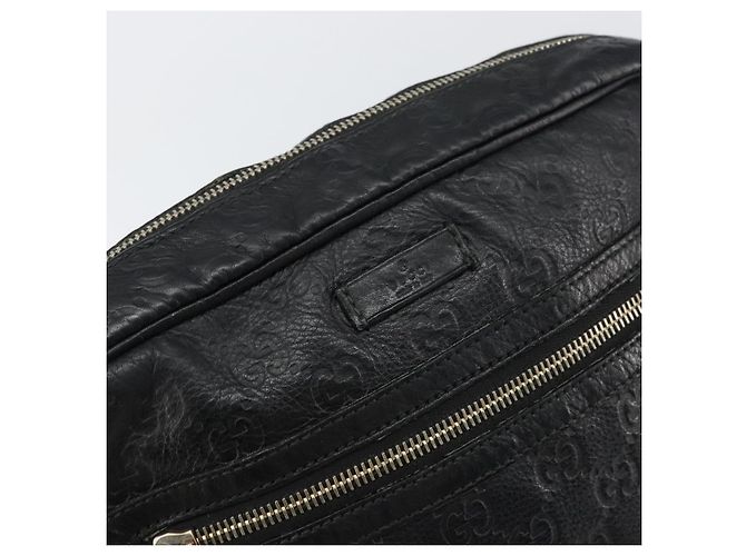 Borsa a spalla in tela Guccissima GG in pelle nera e argento 201448 Auth BA9077 Nero - vista 14
