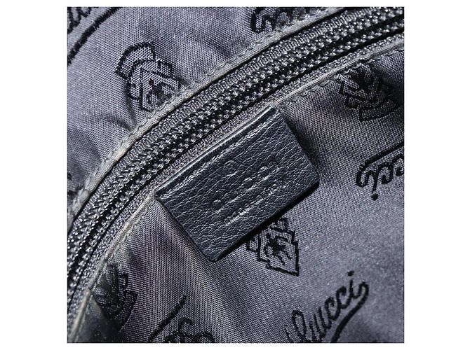 Borsa a spalla in tela Guccissima GG in pelle nera e argento 201448 Auth BA9077 Nero - vista 16