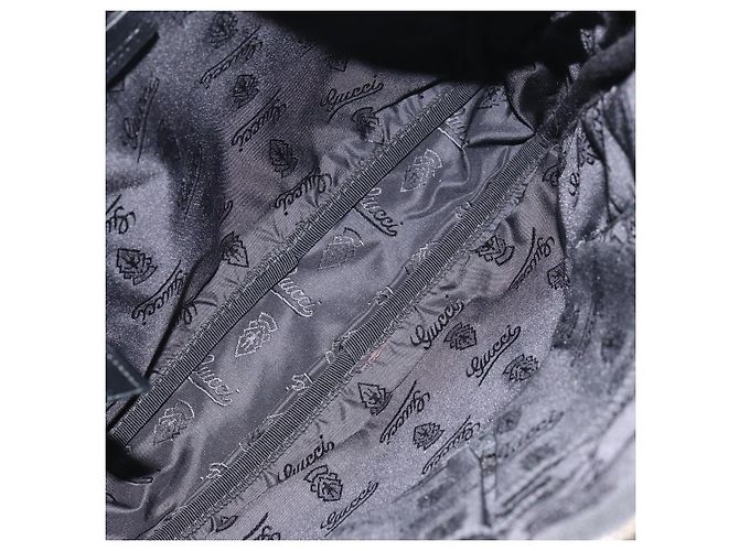 Borsa a spalla in tela Guccissima GG in pelle nera e argento 201448 Auth BA9077 Nero - vista 17