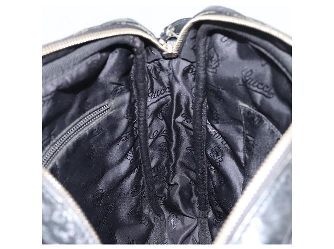 Borsa a spalla in tela Guccissima GG in pelle nera e argento 201448 Auth BA9077 Nero - vista 18