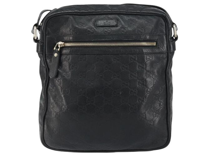 Borsa a spalla in tela Guccissima GG in pelle nera e argento 201448 Auth BA9077 Nero - vista 2