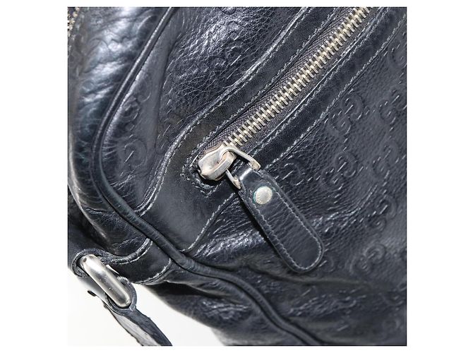 Borsa a spalla in tela Guccissima GG in pelle nera e argento 201448 Auth BA9077 Nero - vista 22