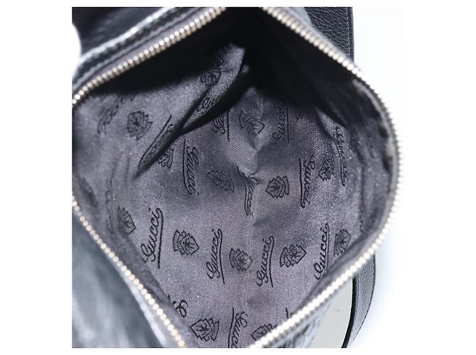 Borsa a spalla in tela Guccissima GG in pelle nera e argento 201448 Auth BA9077 Nero - vista 23