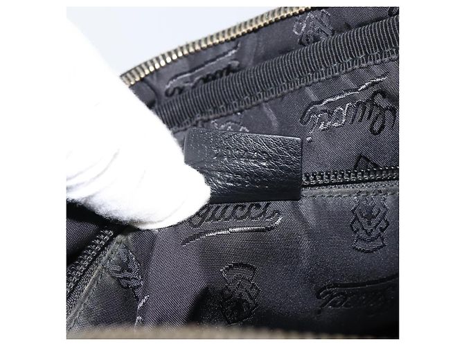 Borsa a spalla in tela Guccissima GG in pelle nera e argento 201448 Auth BA9077 Nero - vista 24