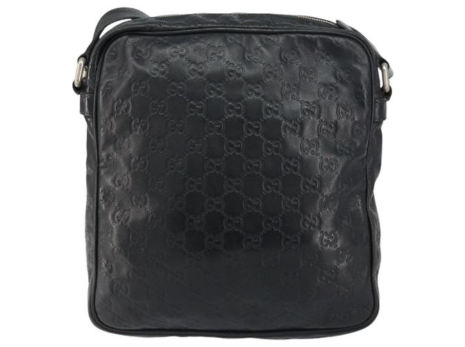 Borsa a spalla in tela Guccissima GG in pelle nera e argento 201448 Auth BA9077 Nero - vista 3