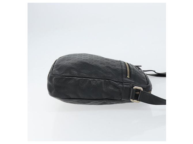 Borsa a spalla in tela Guccissima GG in pelle nera e argento 201448 Auth BA9077 Nero - vista 4