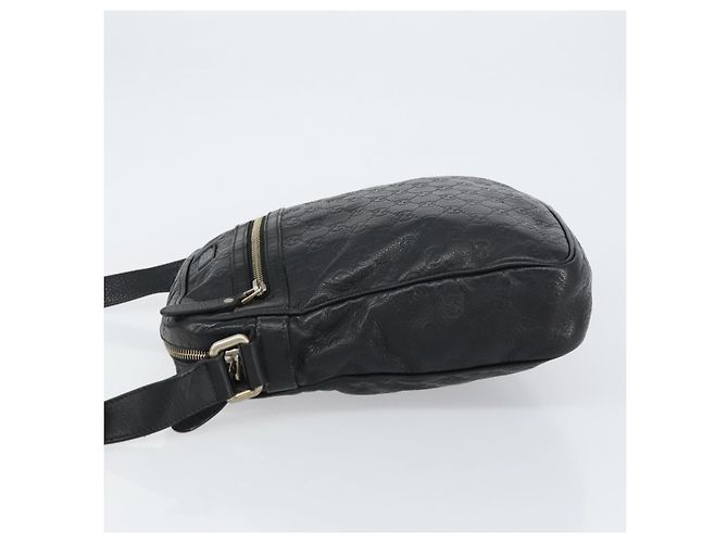 Borsa a spalla in tela Guccissima GG in pelle nera e argento 201448 Auth BA9077 Nero - vista 5