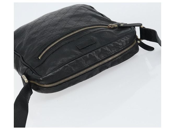 Borsa a spalla in tela Guccissima GG in pelle nera e argento 201448 Auth BA9077 Nero - vista 6