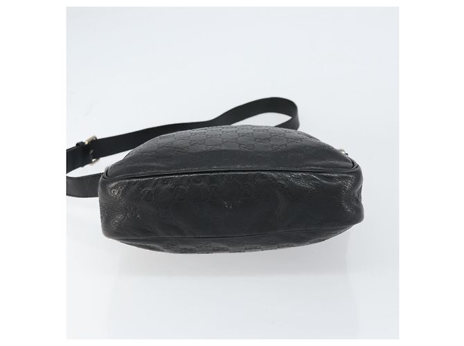 Borsa a spalla in tela Guccissima GG in pelle nera e argento 201448 Auth BA9077 Nero - vista 9