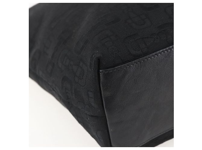 Borsa Tote in tela GUCCI Outlet Nero Oro 238696 Auth 160577 - vista 14