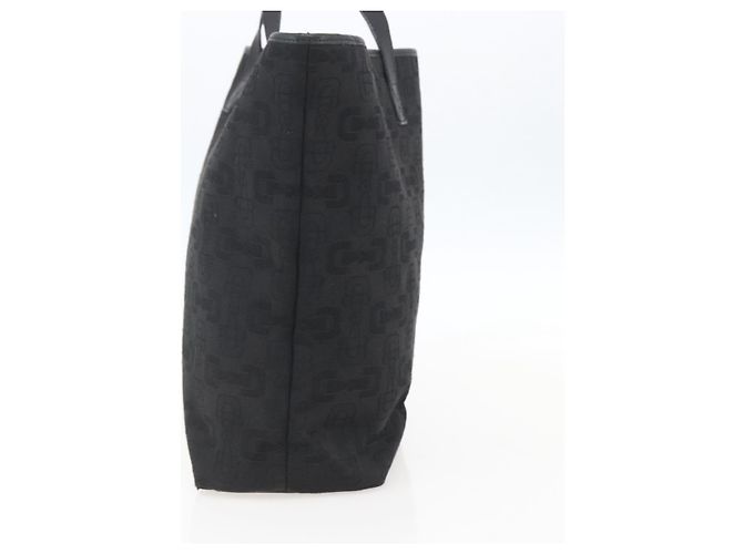 Borsa Tote in tela GUCCI Outlet Nero Oro 238696 Auth 160577 - vista 4