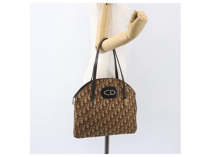 Christian Dior Trotter Canvas Tote Bag Beige Gold Auth 158084 - Ansicht 19