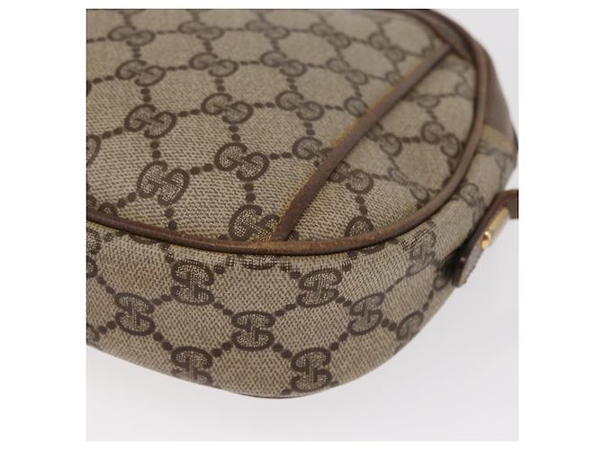 Borsa a Spalla GUCCI GG Supreme Web Sherry Line PVC Beige Oro Auth bs32048 D'oro - vista 11