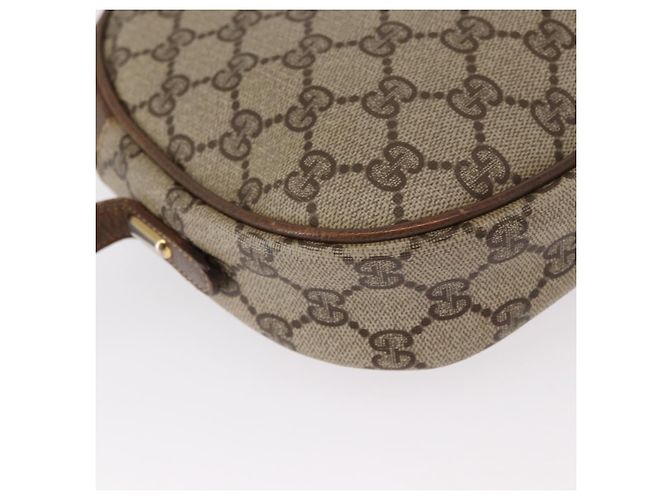 Borsa a Spalla GUCCI GG Supreme Web Sherry Line PVC Beige Oro Auth bs32048 D'oro - vista 12