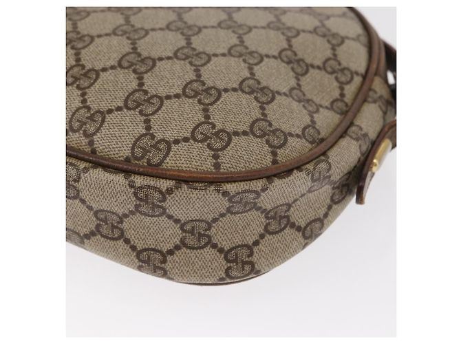 Borsa a Spalla GUCCI GG Supreme Web Sherry Line PVC Beige Oro Auth bs32048 D'oro - vista 13