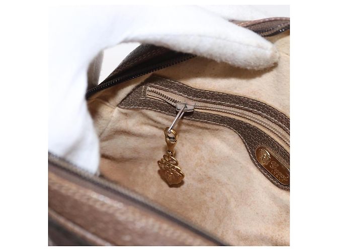 Borsa a Spalla GUCCI GG Supreme Web Sherry Line PVC Beige Oro Auth bs32048 D'oro - vista 20