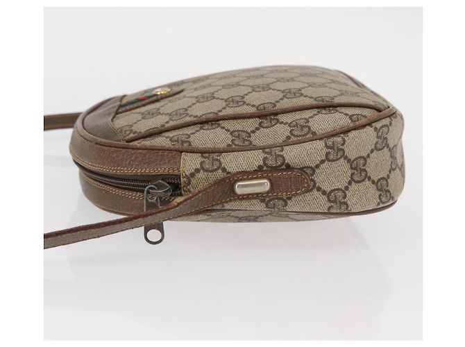 Borsa a Spalla GUCCI GG Supreme Web Sherry Line PVC Beige Oro Auth bs32048 D'oro - vista 5