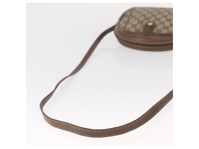 Borsa a Spalla GUCCI GG Supreme Web Sherry Line PVC Beige Oro Auth bs32048 D'oro - vista 7