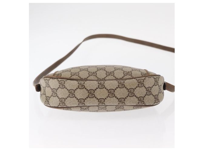 Borsa a Spalla GUCCI GG Supreme Web Sherry Line PVC Beige Oro Auth bs32048 D'oro - vista 9