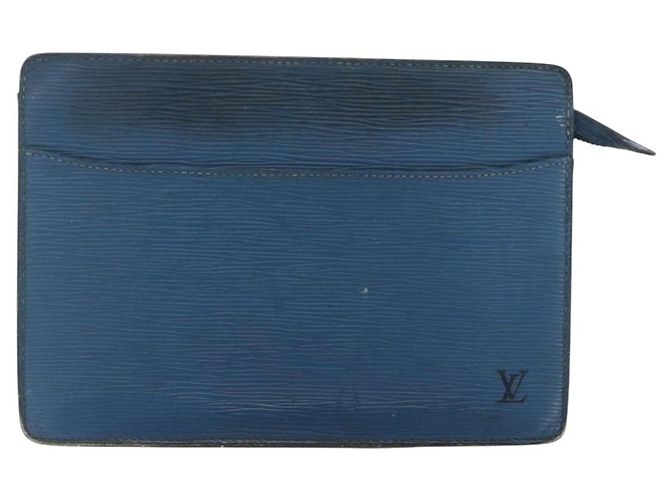 LOUIS VUITTON Pochette Uomo Epi Borsa Clutch Blu M52522 LV Auth 158167 - vista 13