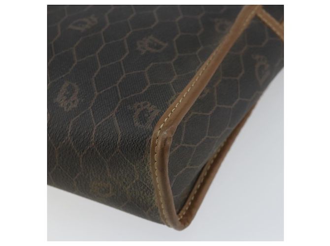 Bolso clutch de lona de panal de abeja PVC negro Christian Dior Auth ar13909 - vista 10