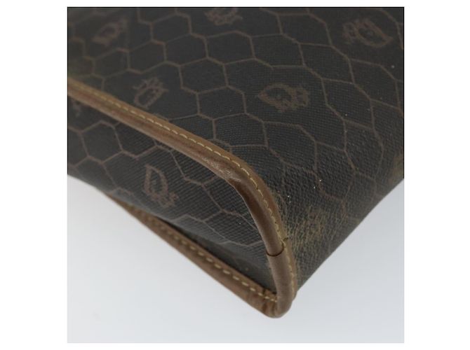 Bolso clutch de lona de panal de abeja PVC negro Christian Dior Auth ar13909 - vista 11