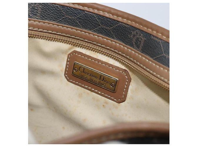 Bolso clutch de lona de panal de abeja PVC negro Christian Dior Auth ar13909 - vista 13