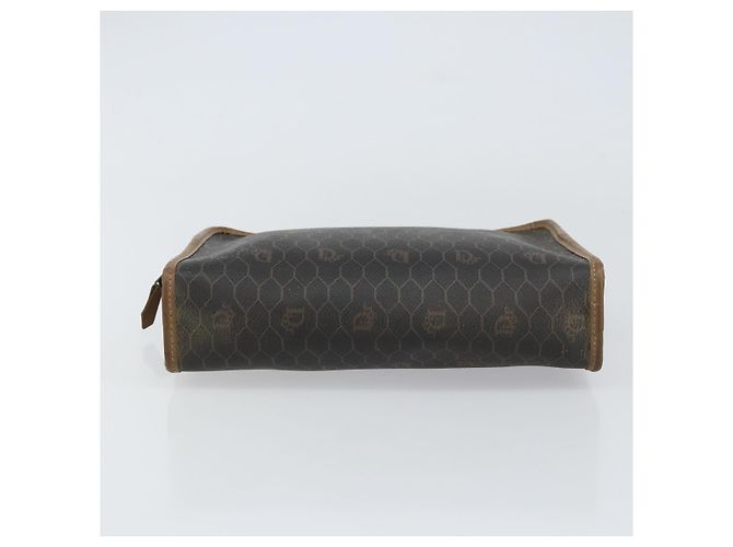 Bolso clutch de lona de panal de abeja PVC negro Christian Dior Auth ar13909 - vista 7