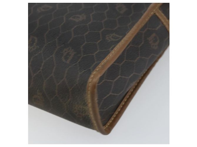 Bolso clutch de lona de panal de abeja PVC negro Christian Dior Auth ar13909 - vista 8
