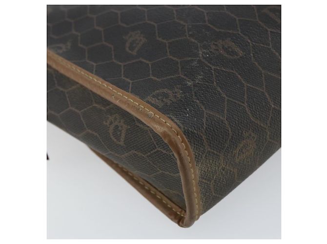 Bolso clutch de lona de panal de abeja PVC negro Christian Dior Auth ar13909 - vista 9