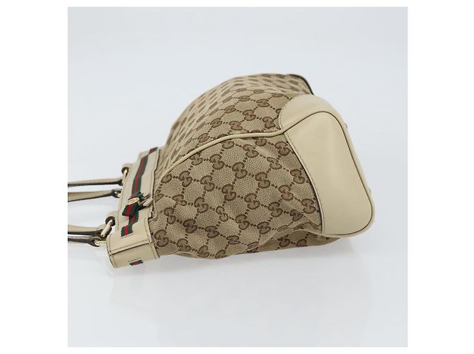 GUCCI GG Canvas Web Sherry Line Mayfair Tote Bag Beige Rot 257061 Auth ep12533 - Ansicht 4