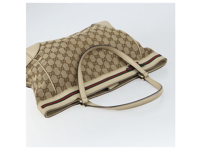 GUCCI GG Canvas Web Sherry Line Mayfair Tote Bag Beige Rot 257061 Auth ep12533 - Ansicht 6