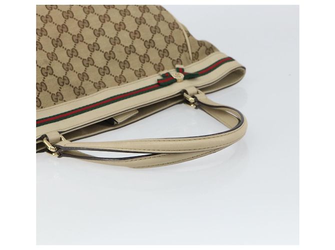 GUCCI GG Canvas Web Sherry Line Mayfair Tote Bag Beige Rot 257061 Auth ep12533 - Ansicht 7
