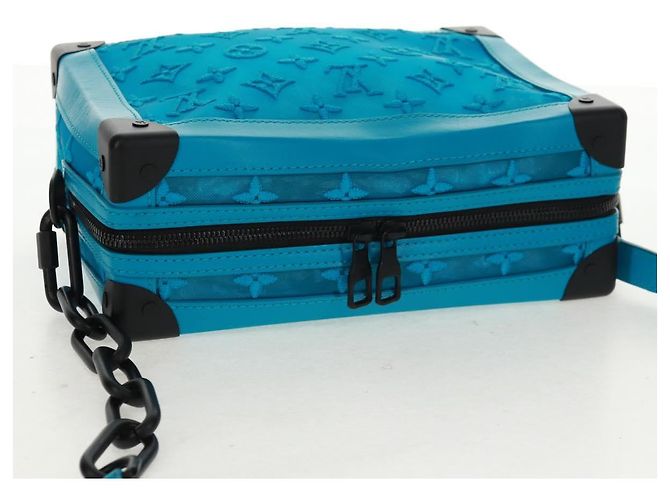 LOUIS VUITTON Borsa Trunk Morbida in Rete Monogram Blu M45074 LV Auth 160888SAM - vista 6