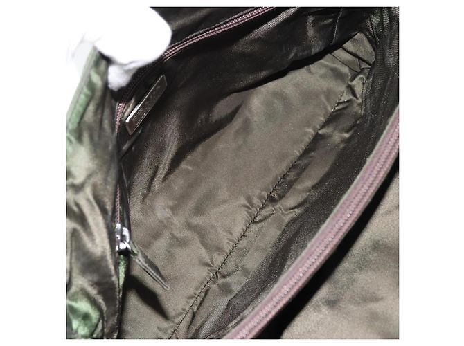 PRADA Borsa a mano in nylon khaki argento autentica bs31898 Cachi - vista 10