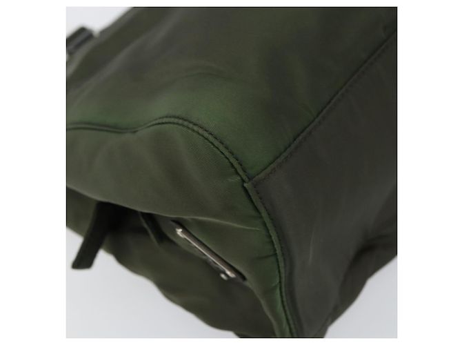 PRADA Borsa a mano in nylon khaki argento autentica bs31898 Cachi - vista 14