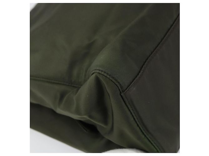 PRADA Borsa a mano in nylon khaki argento autentica bs31898 Cachi - vista 16