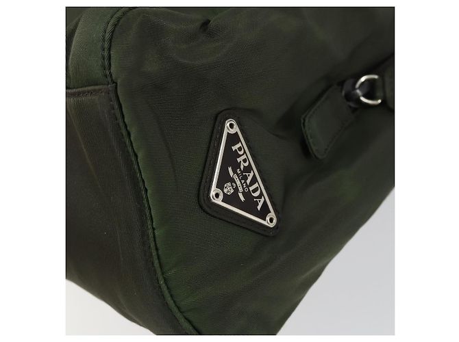 PRADA Borsa a mano in nylon khaki argento autentica bs31898 Cachi - vista 17