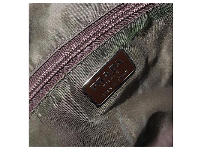 PRADA Borsa a mano in nylon khaki argento autentica bs31898 Cachi - vista 19