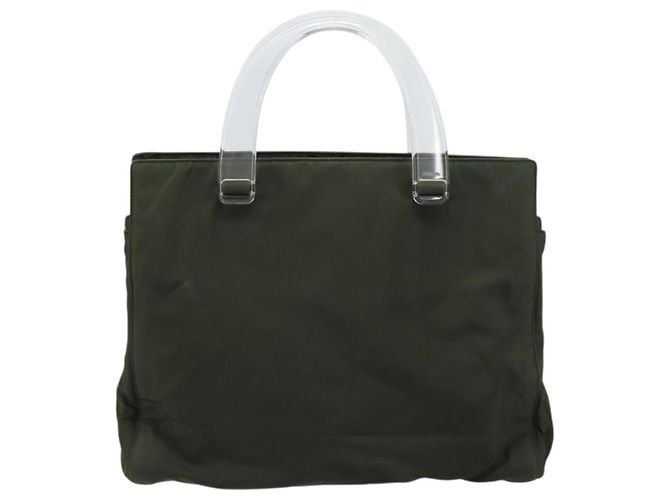 PRADA Borsa a mano in nylon khaki argento autentica bs31898 Cachi - vista 2