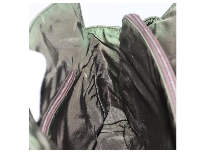 PRADA Borsa a mano in nylon khaki argento autentica bs31898 Cachi - vista 20