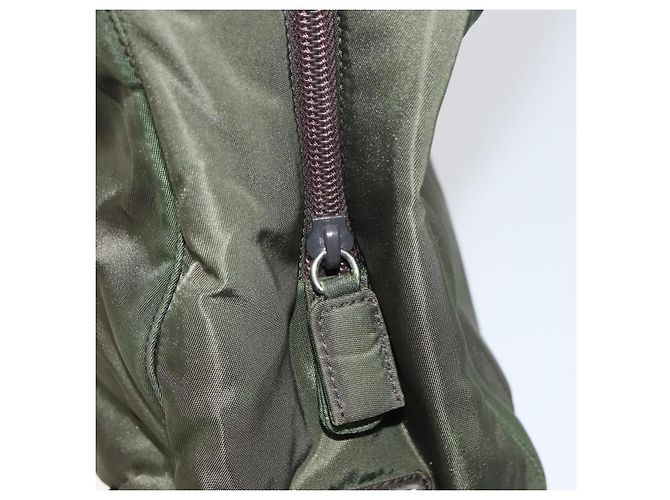 PRADA Borsa a mano in nylon khaki argento autentica bs31898 Cachi - vista 23