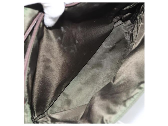 PRADA Borsa a mano in nylon khaki argento autentica bs31898 Cachi - vista 25