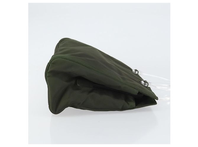 PRADA Borsa a mano in nylon khaki argento autentica bs31898 Cachi - vista 3