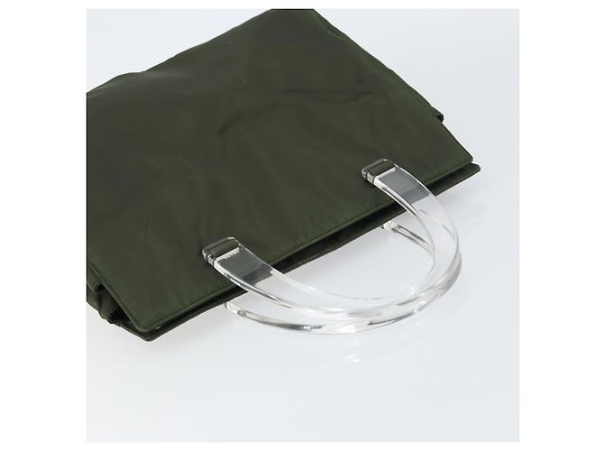 PRADA Borsa a mano in nylon khaki argento autentica bs31898 Cachi - vista 6