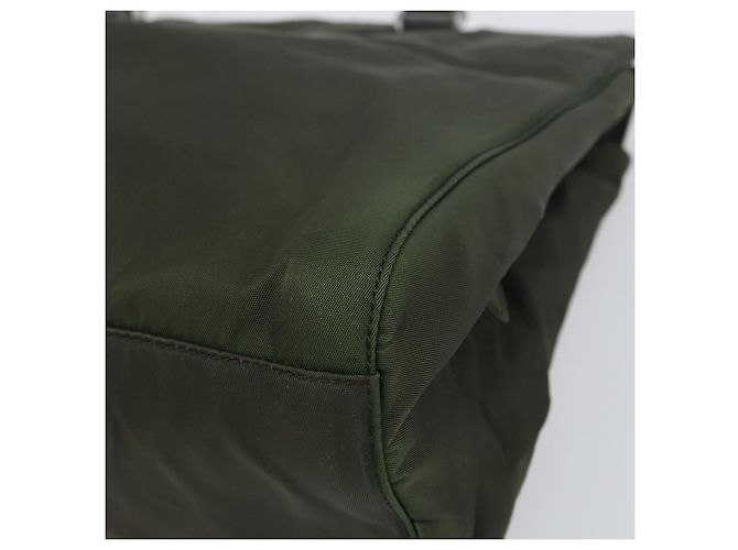 PRADA Borsa a mano in nylon khaki argento autentica bs31898 Cachi - vista 9