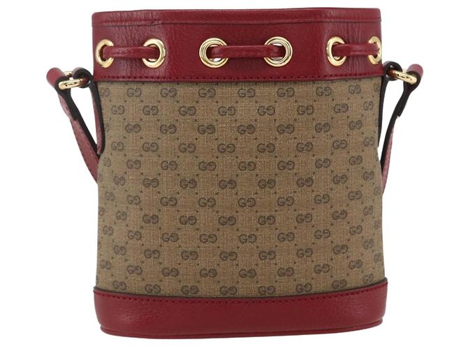 Borsa a Spalla Gucci Micro GG Supreme Doraemon in PVC Beige 647801 Auth 159307SAM D'oro - vista 3