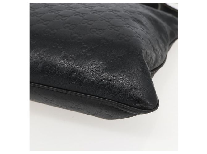 GUCCI GG Canvas Guccissima Shoulder Bag Leather Black Gold 201446 Auth BA9030 Golden - view 10