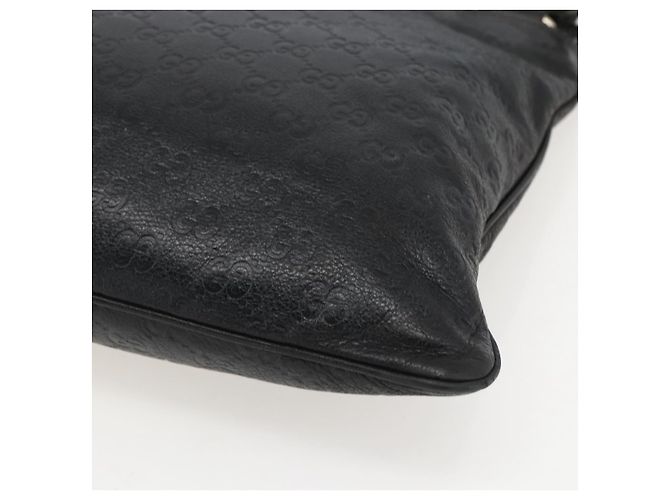 GUCCI GG Canvas Guccissima Shoulder Bag Leather Black Gold 201446 Auth BA9030 Golden - view 12